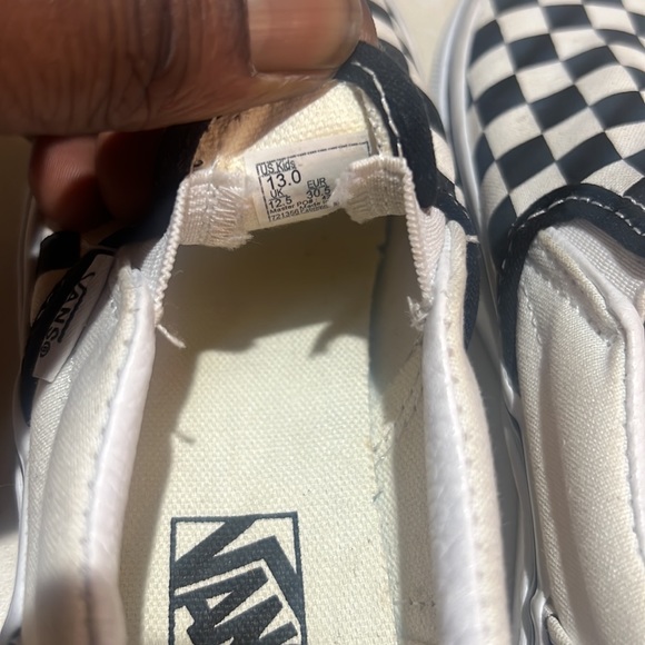 Size 13 kids off the wall Checker Vans 🔥 like new - Picture 5 of 6
